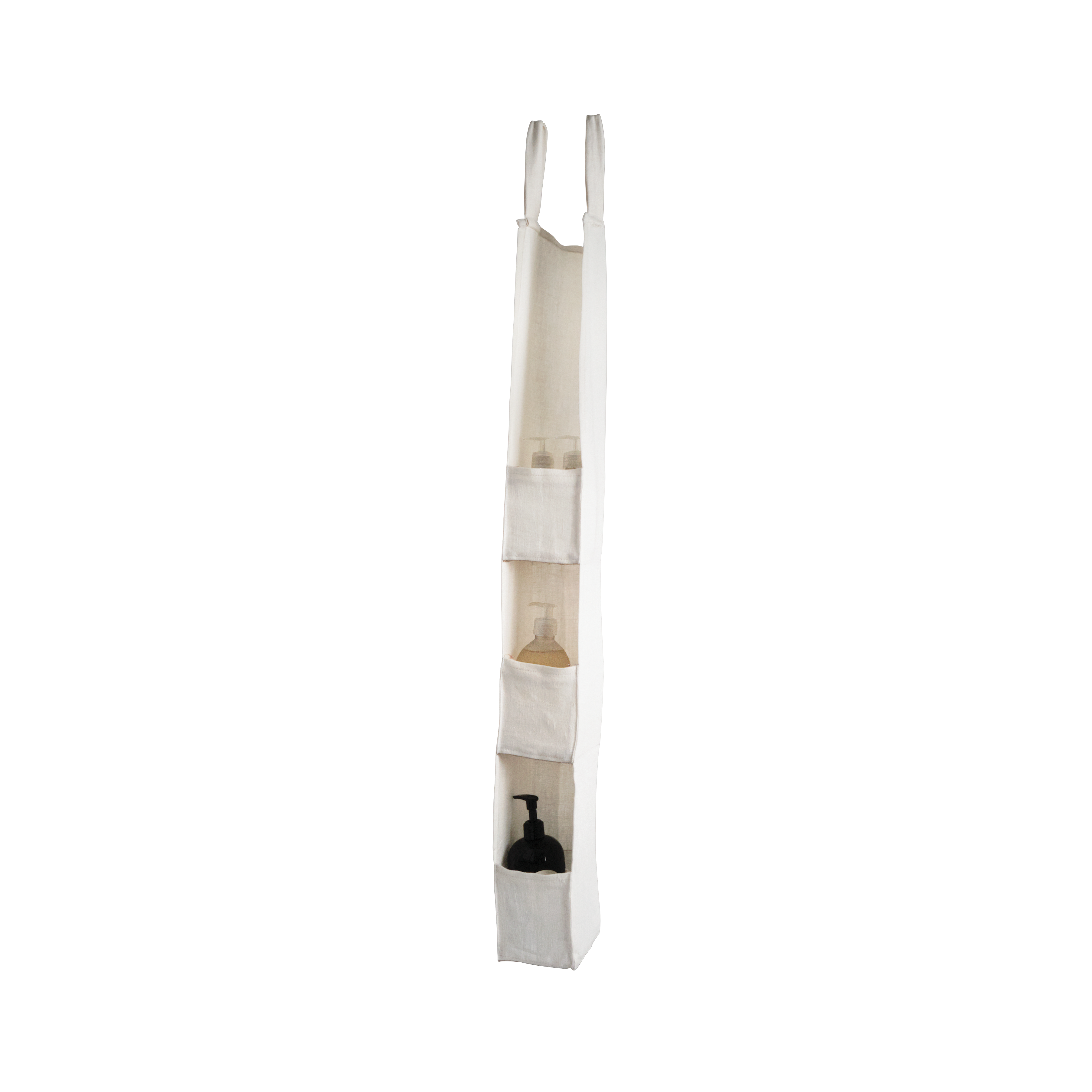 Hemp Shower Caddy with body wash and shampoo storage