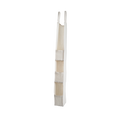 Tall white shelf with multiple shelves on a white background